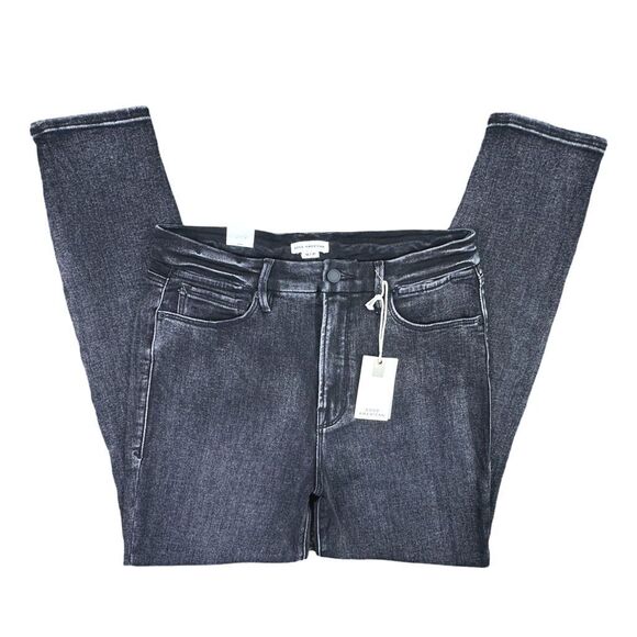 Good American Good Waist Slit Waistband Skinny Jeans - Size 12/31 - Black155 - Picture 3 of 9